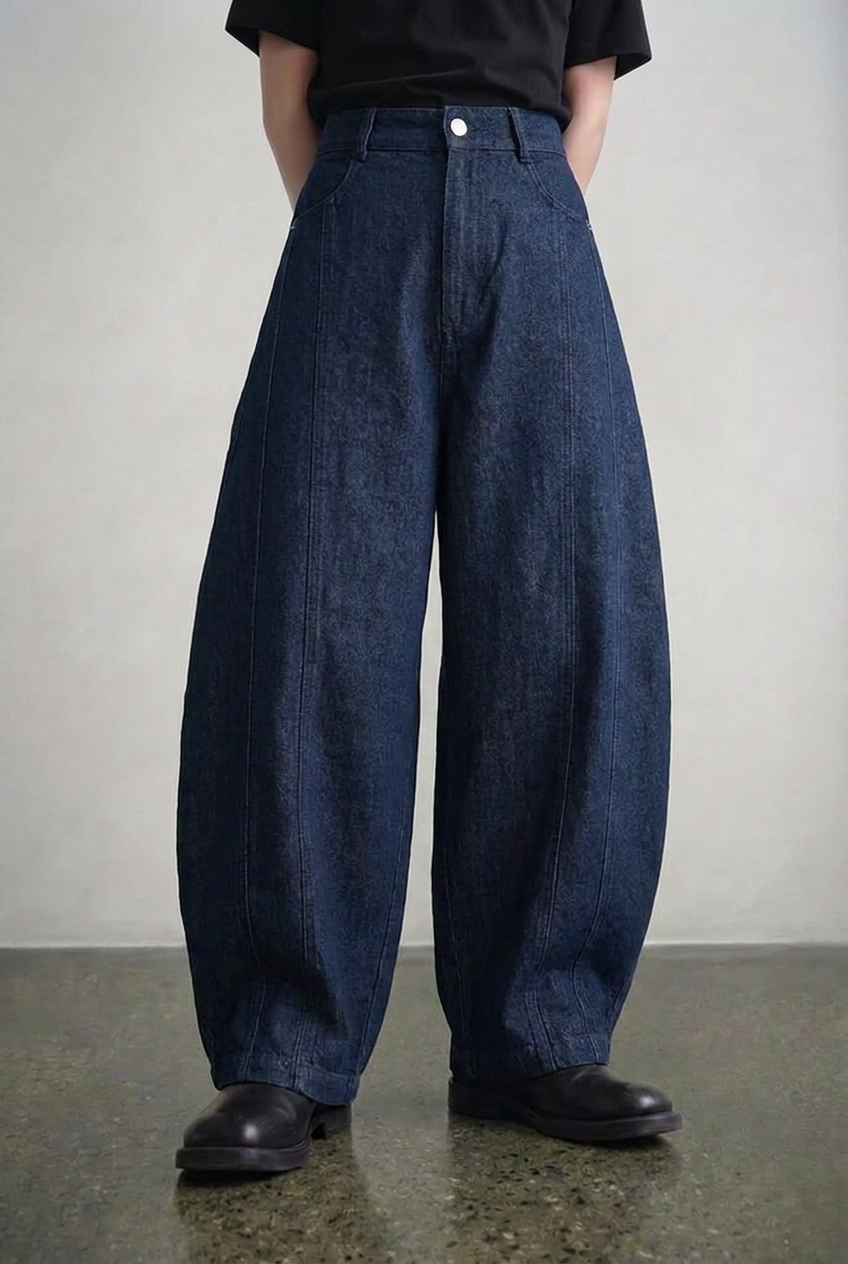 Blue Barrel Denim Pants
