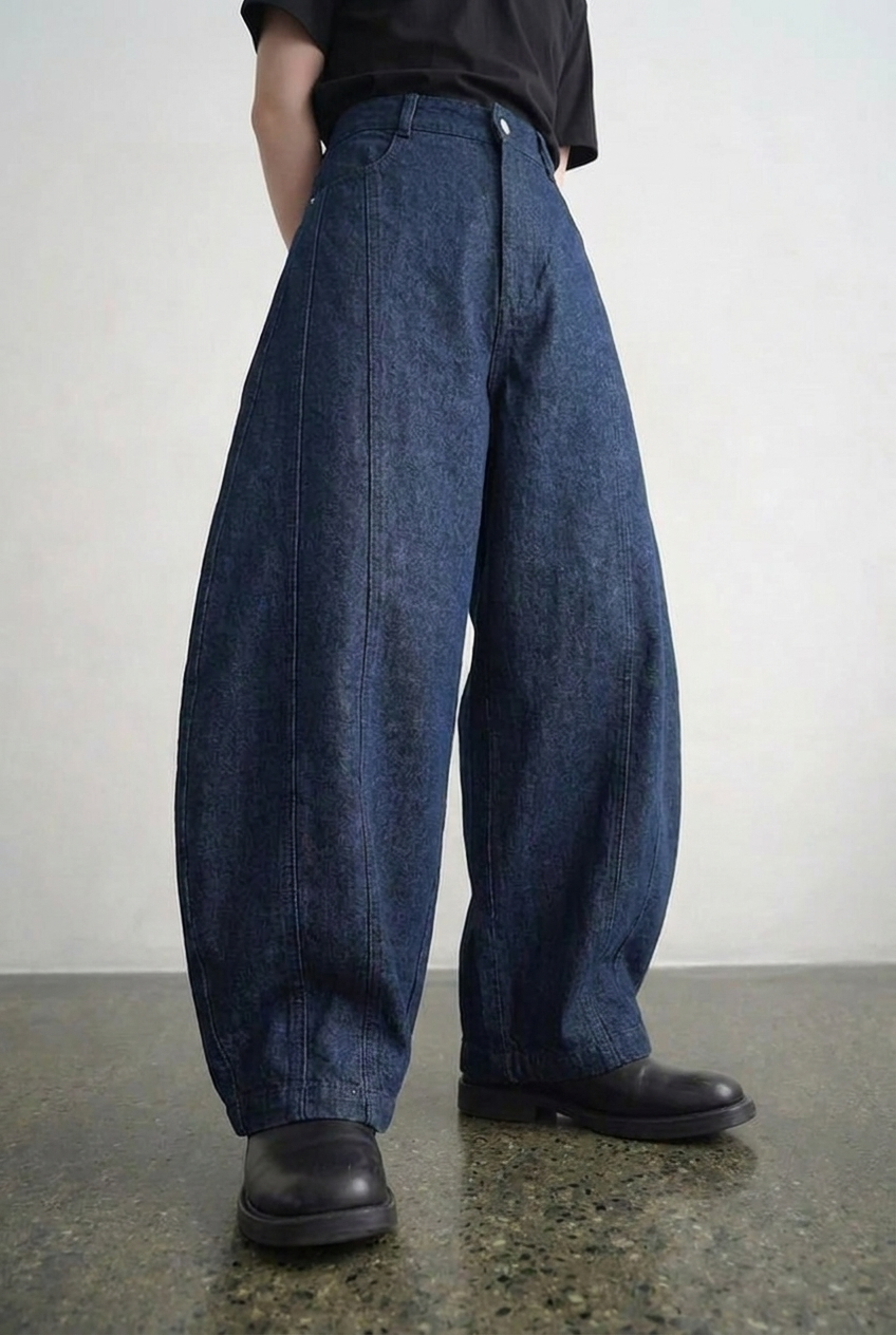 Blue Barrel Denim Pants