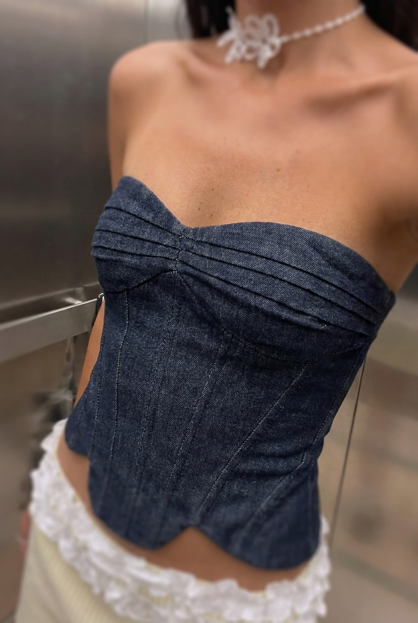 Blue Denim Corset