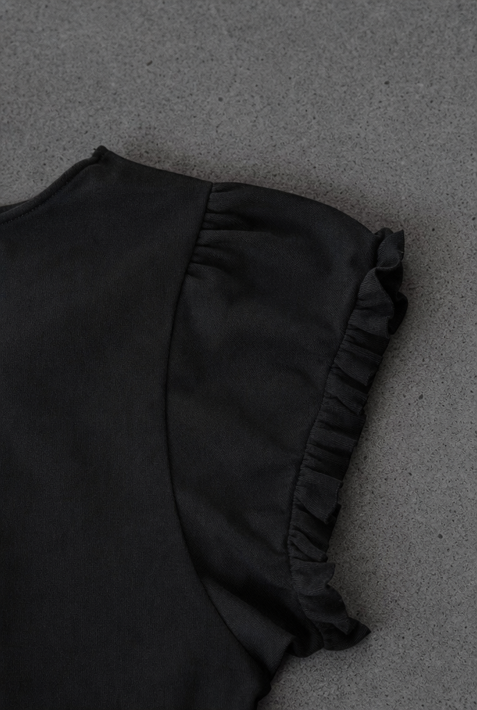 Black Cowl Lace Top