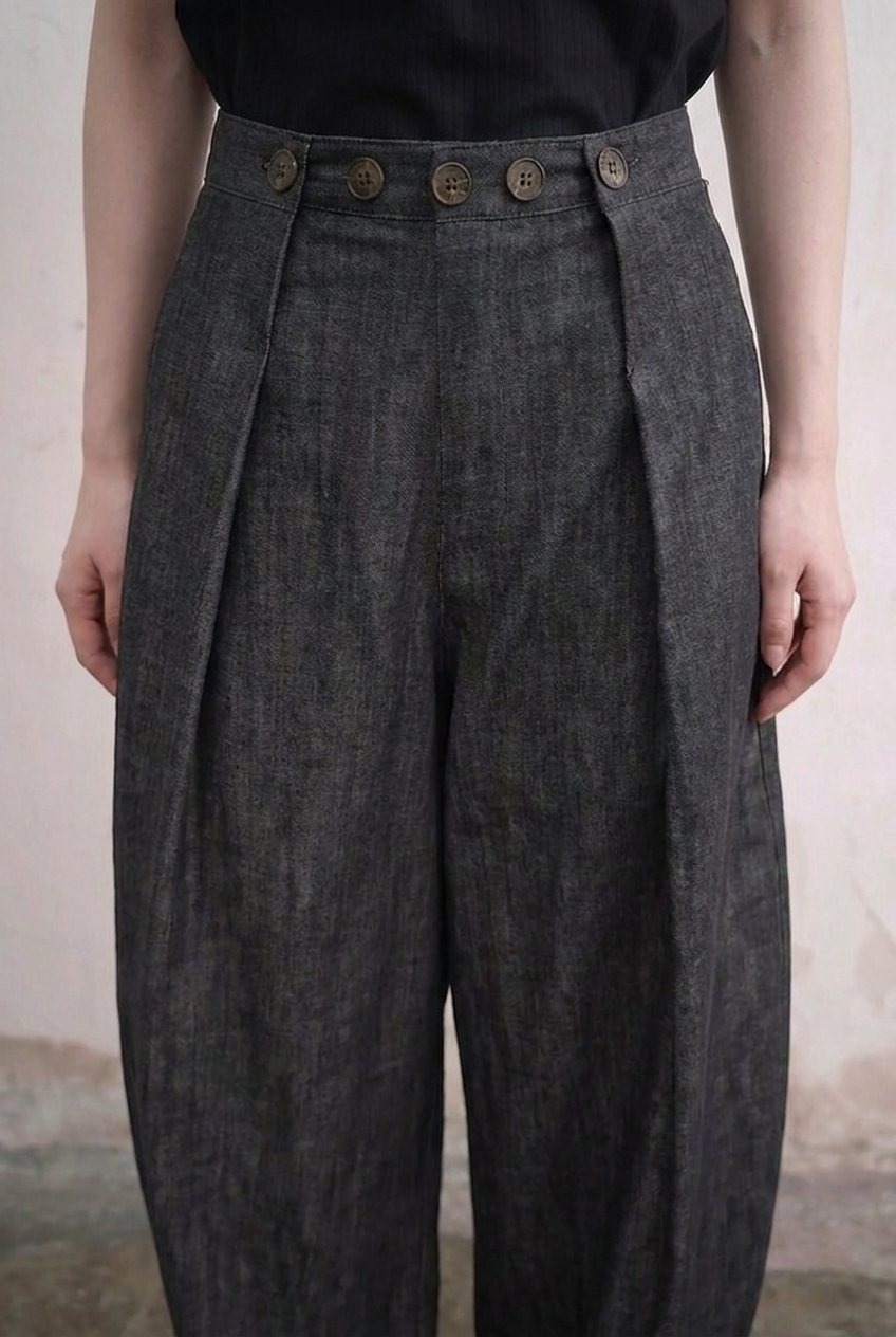 Black Buttoned-Up Jeans