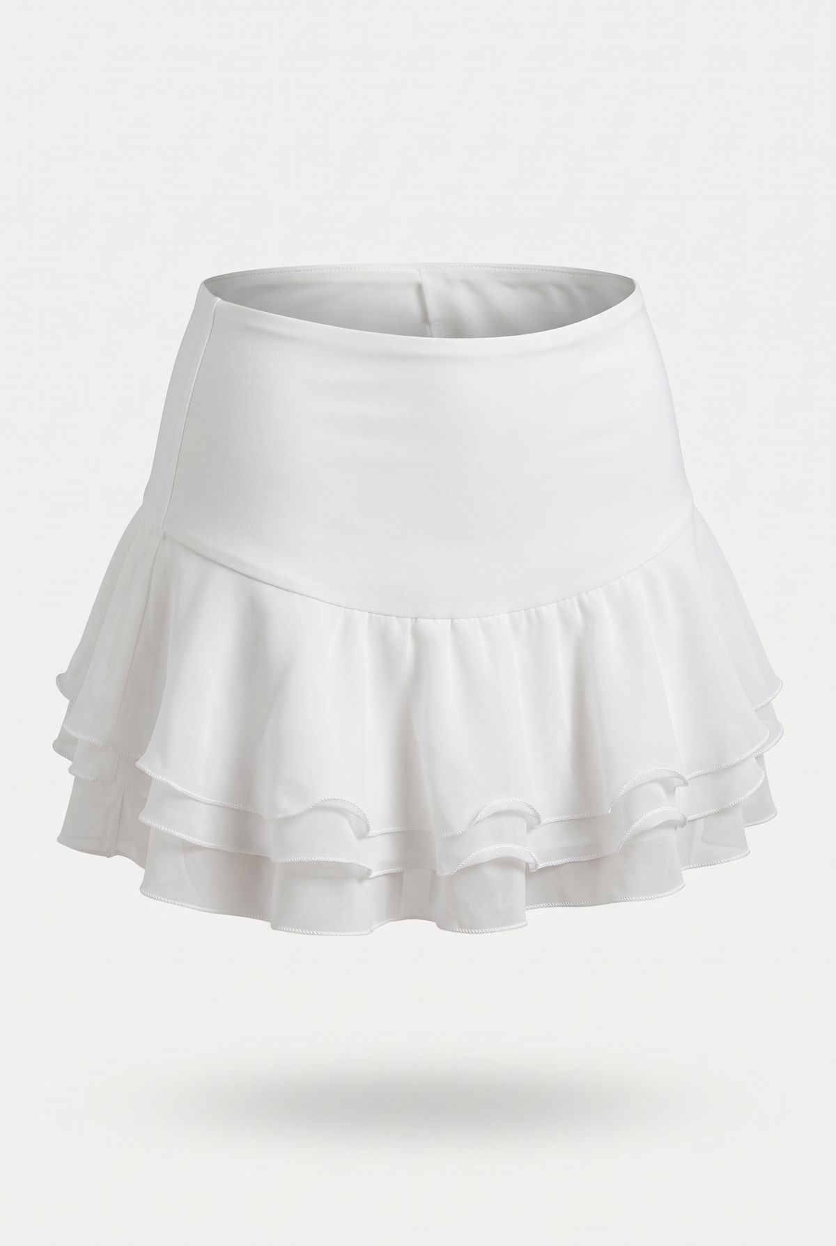 White Tiered Frill Skort