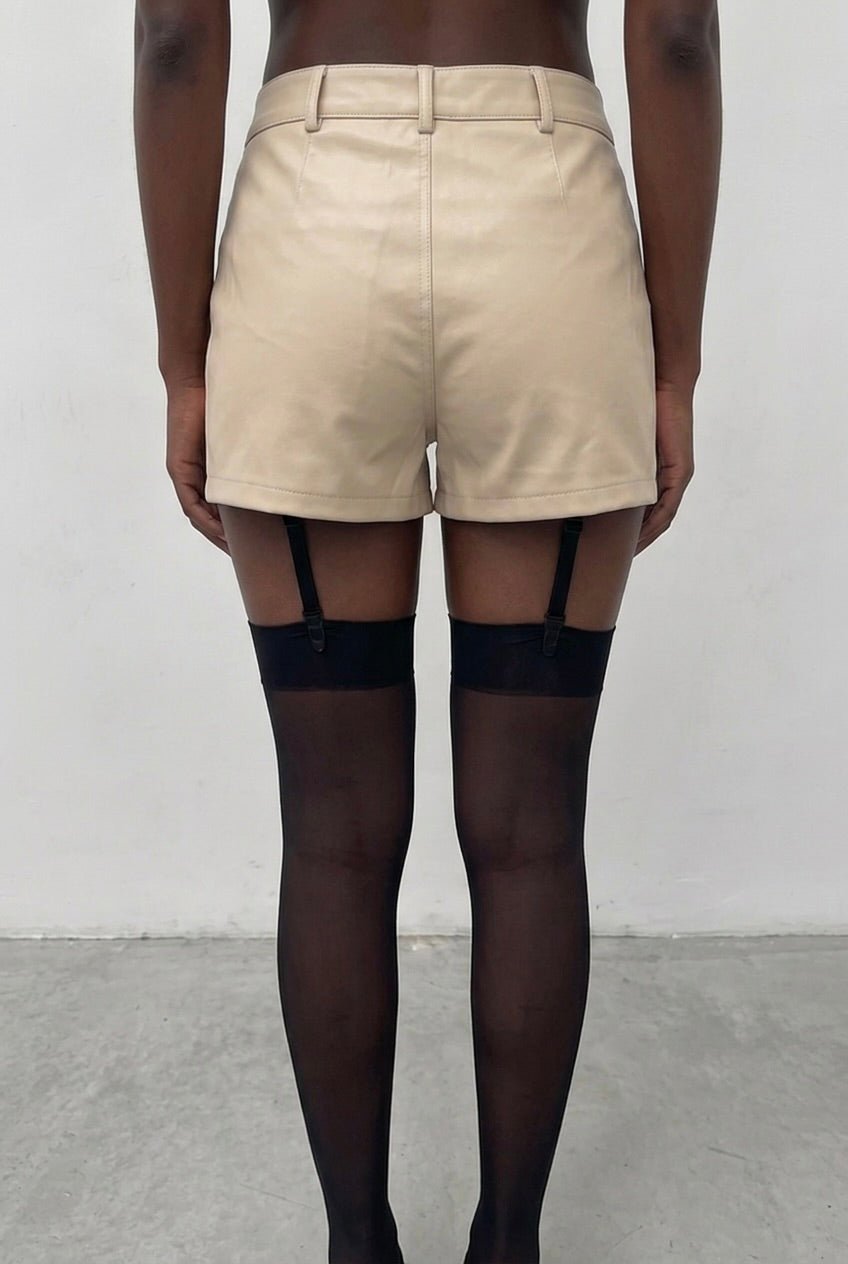 Ivory Core Leather Skort - BEEGLEE