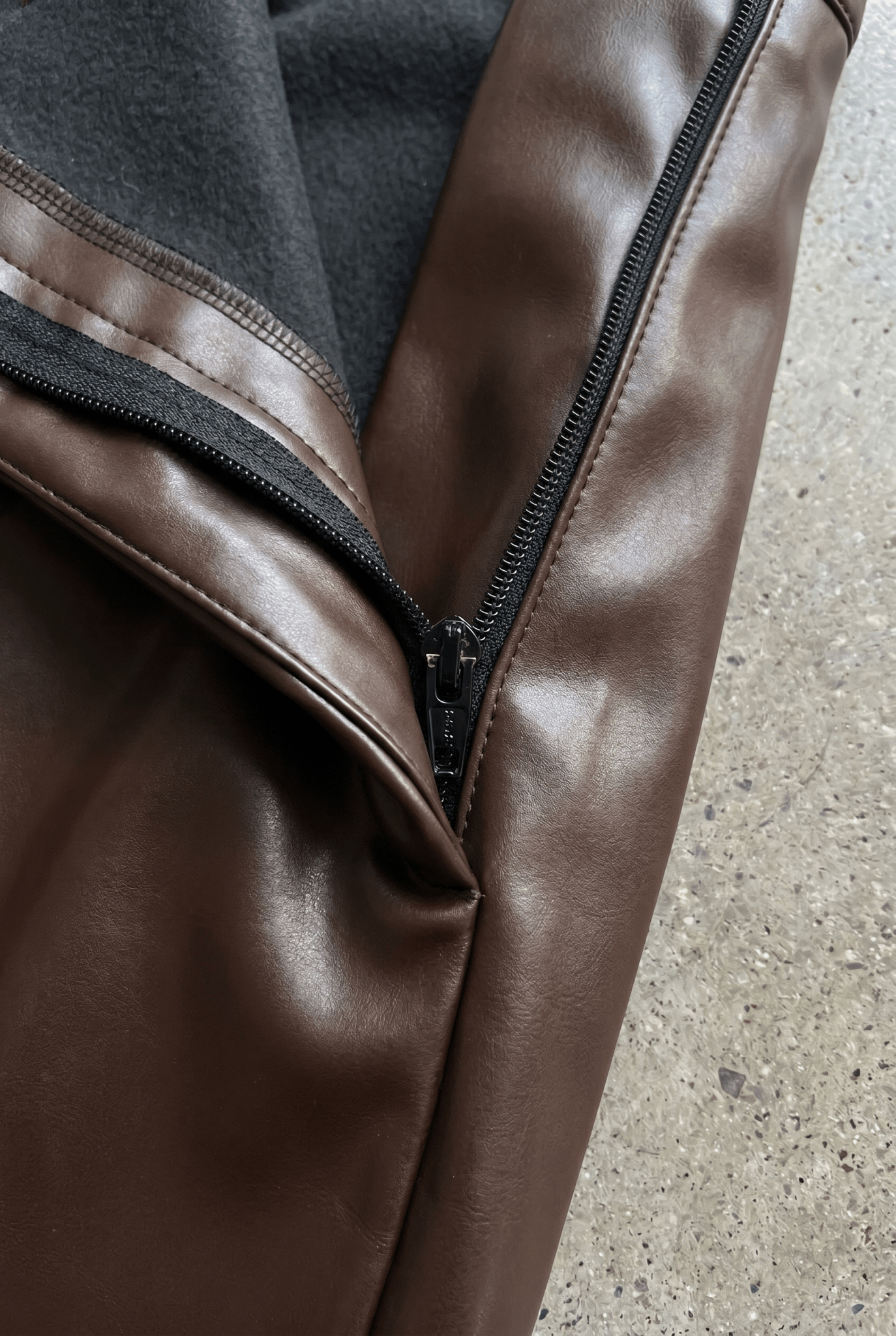 Mocha Core Leather Skort - BEEGLEE
