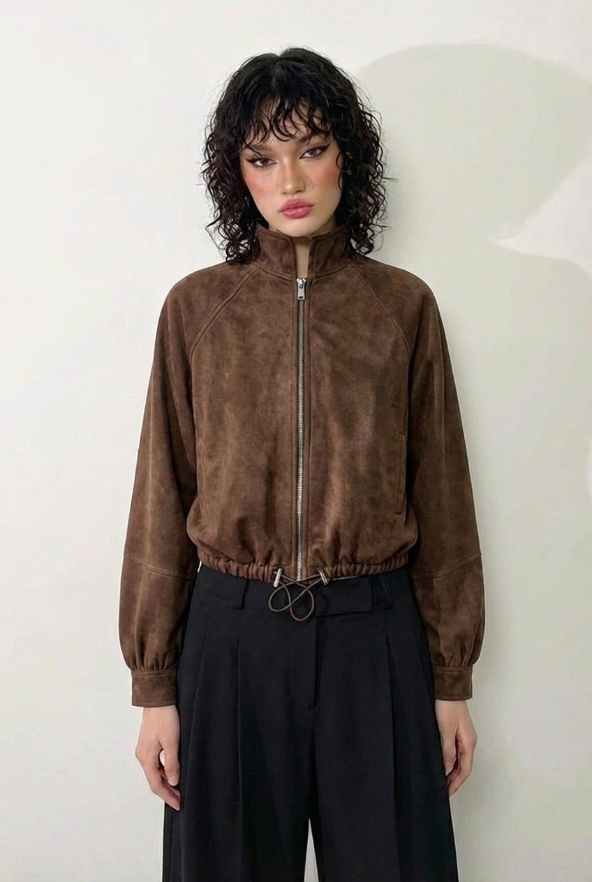Mocha Suede Naira Jacket - BEEGLEE
