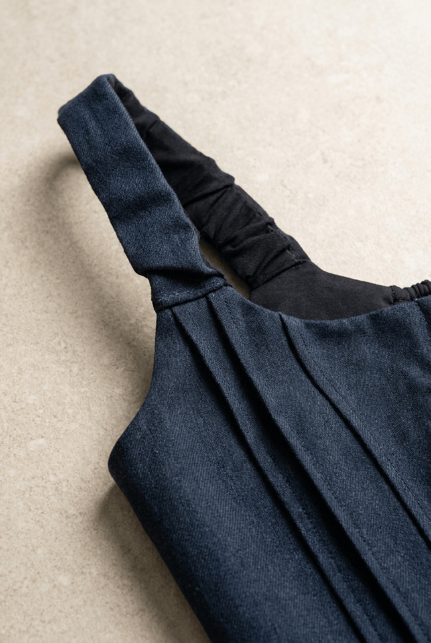 Navy Felony Denim Corset - BEEGLEE
