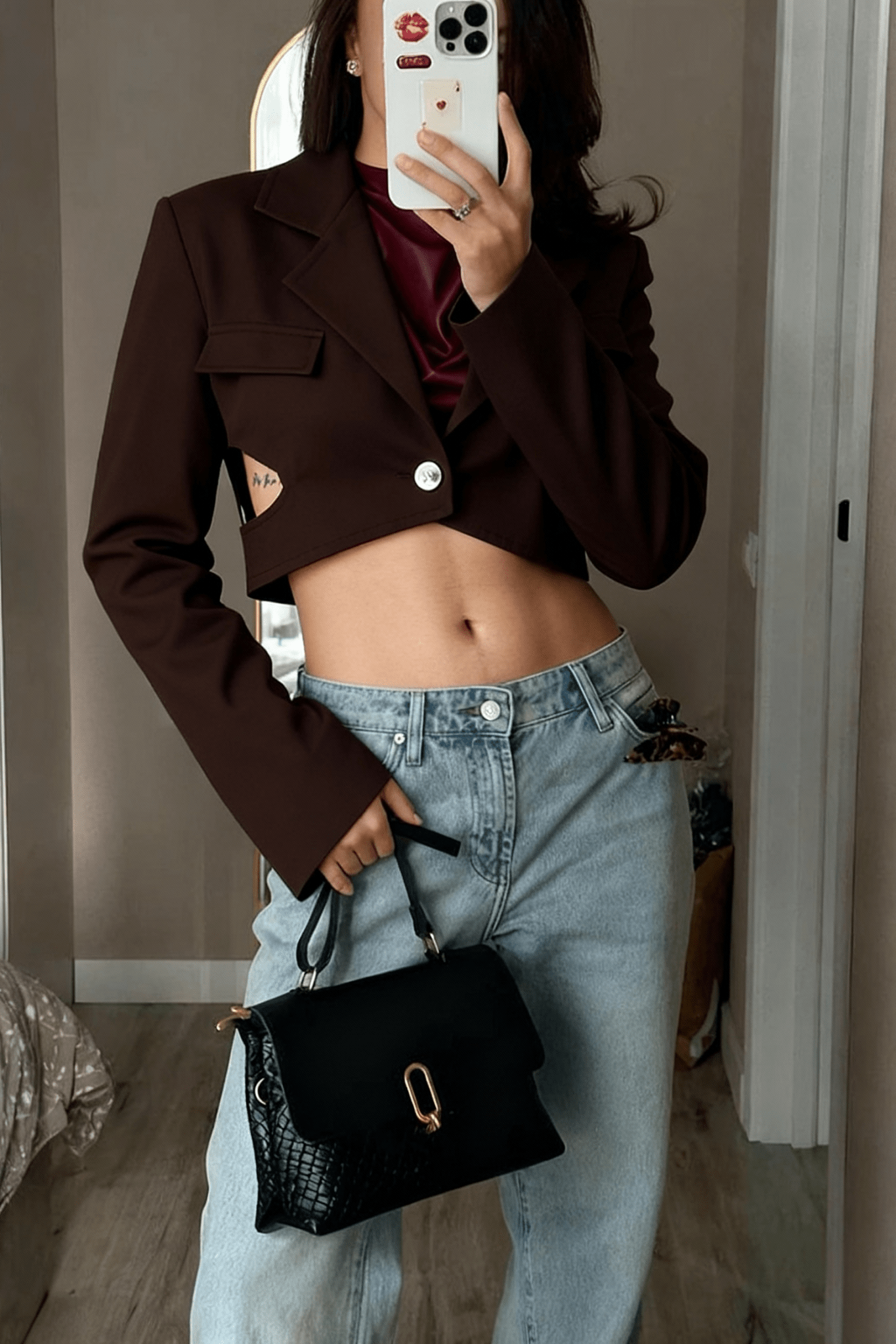 Nutmeg Cinch Strapped Blazer - BEEGLEE