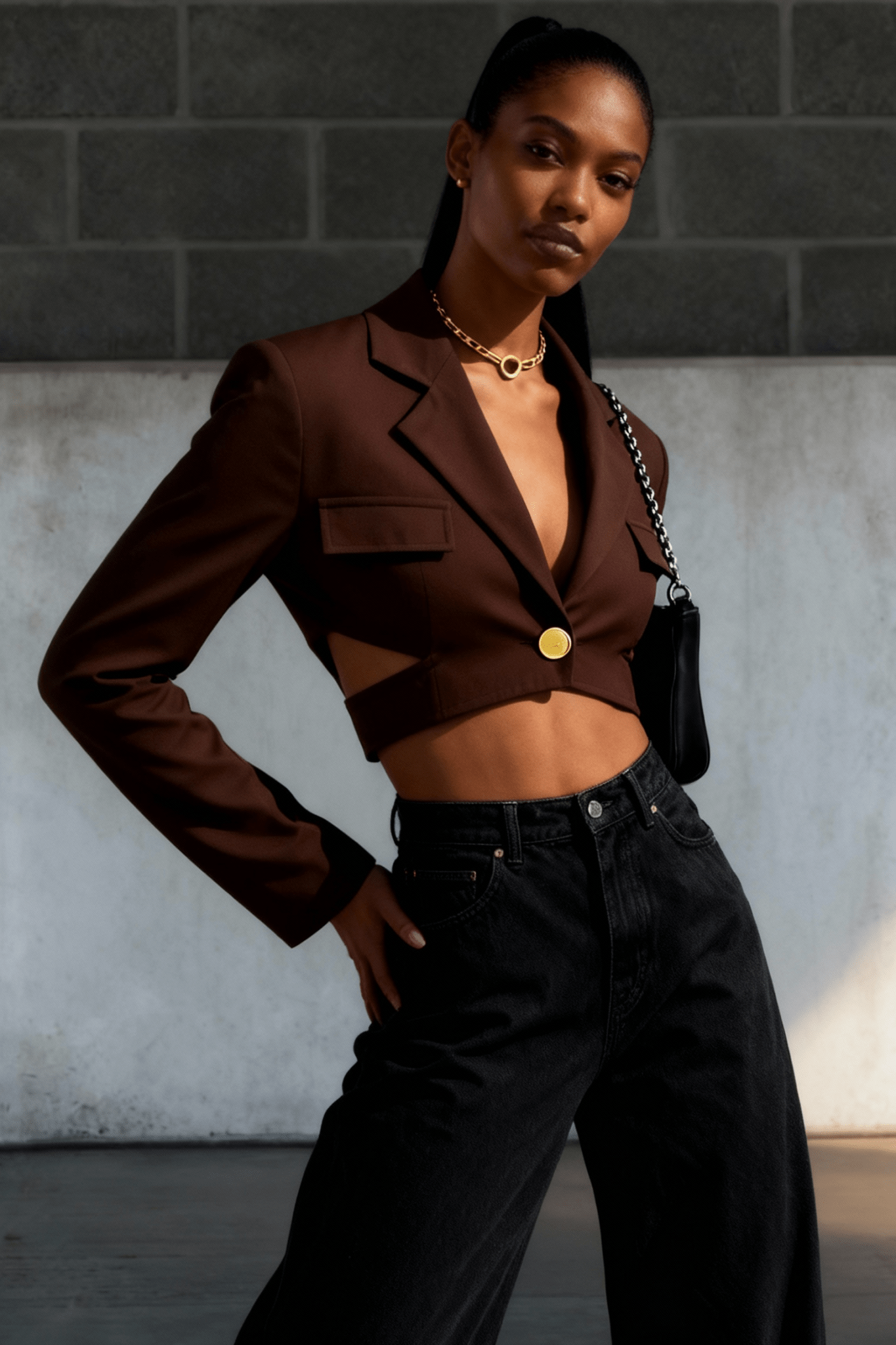 Nutmeg Cinch Strapped Blazer - BEEGLEE