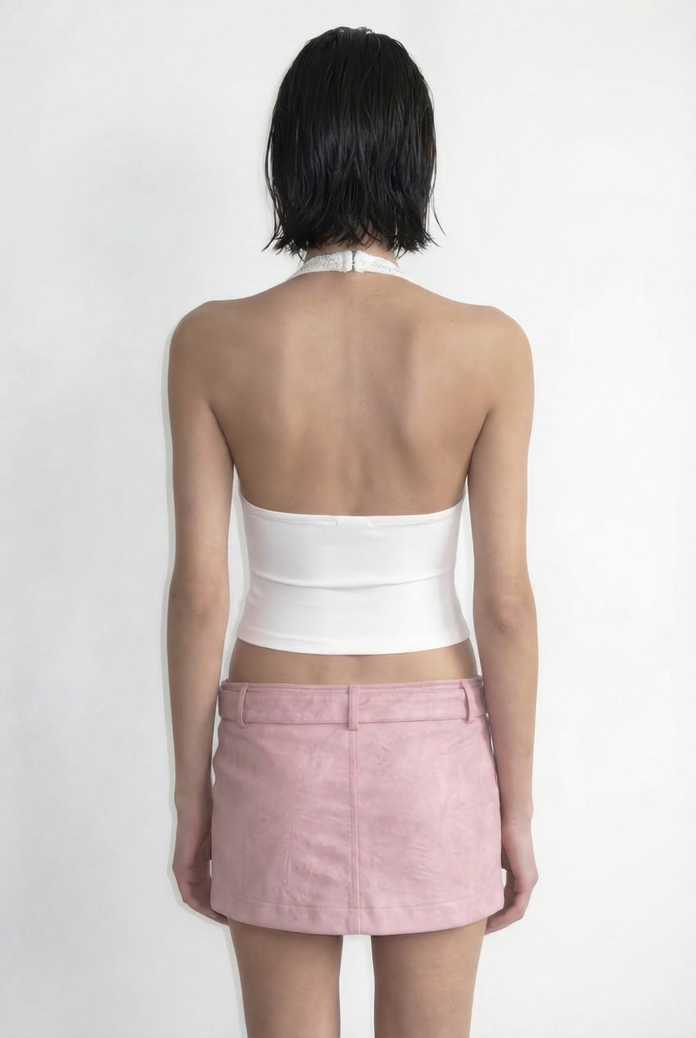 Pink Blush Belted Skirt - BEEGLEE