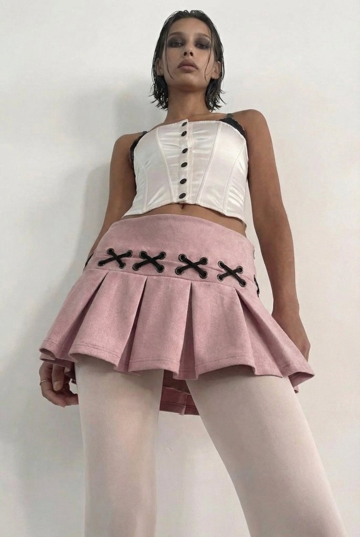 Pink Draw Lace Skort - BEEGLEE