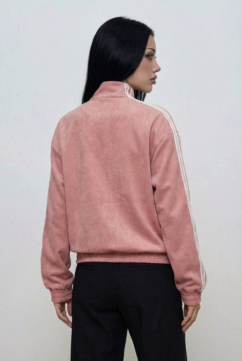 Pink Han Knot Suede Jacket - BEEGLEE