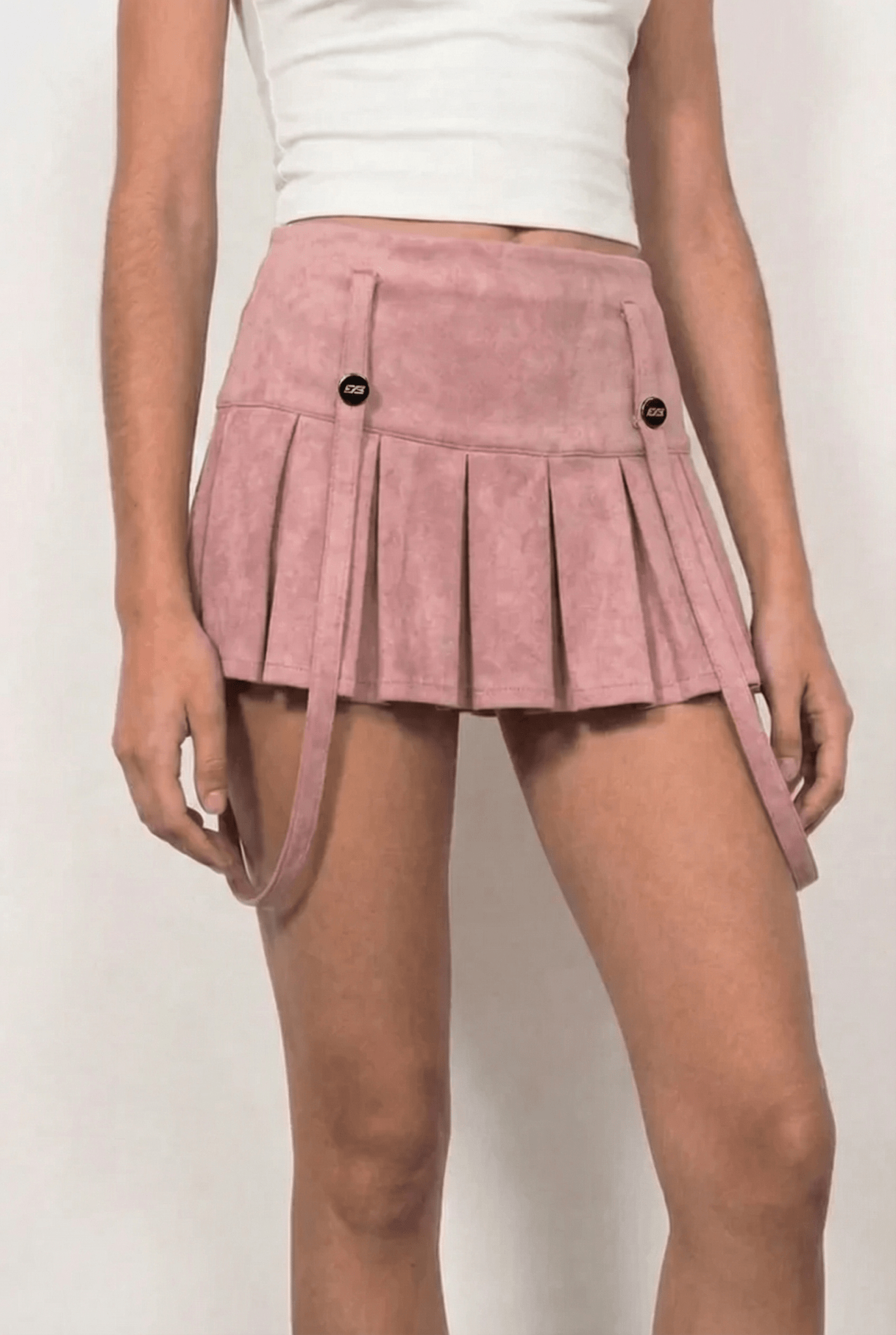 Pink Harness Pleat Skort - BEEGLEE