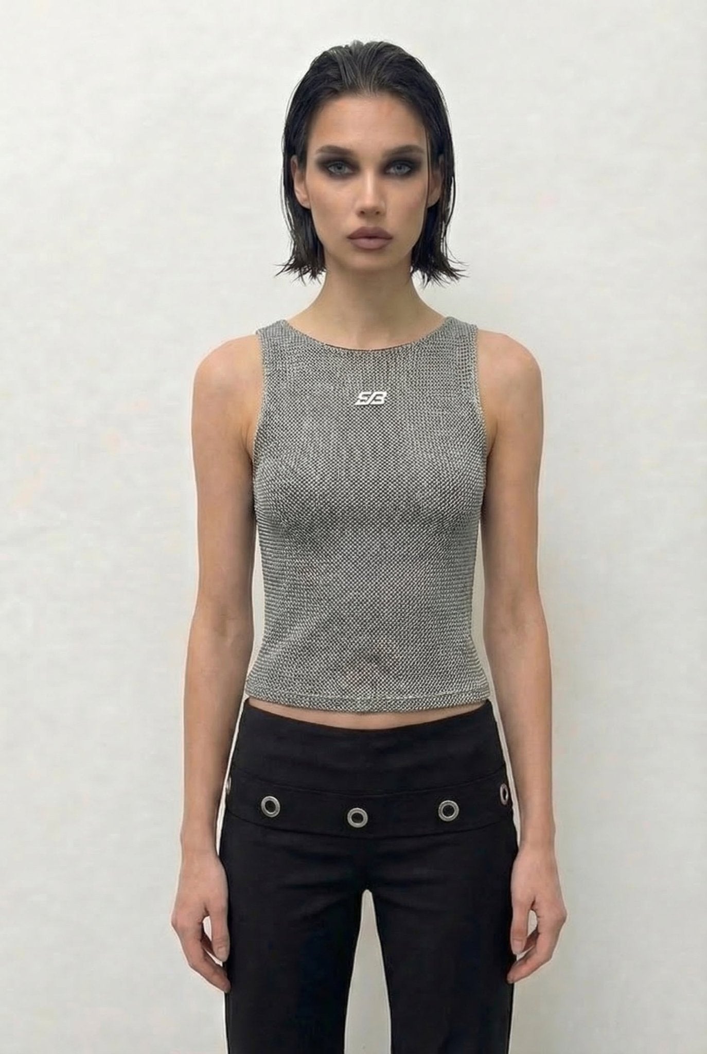 Silver Feral Knit Tank - BEEGLEE