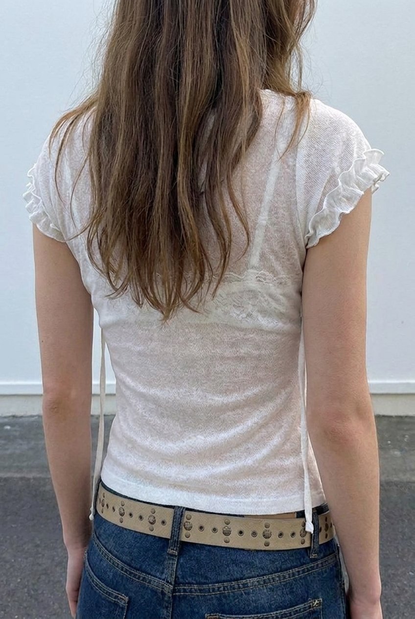 White Cowl Lace Top - BEEGLEE