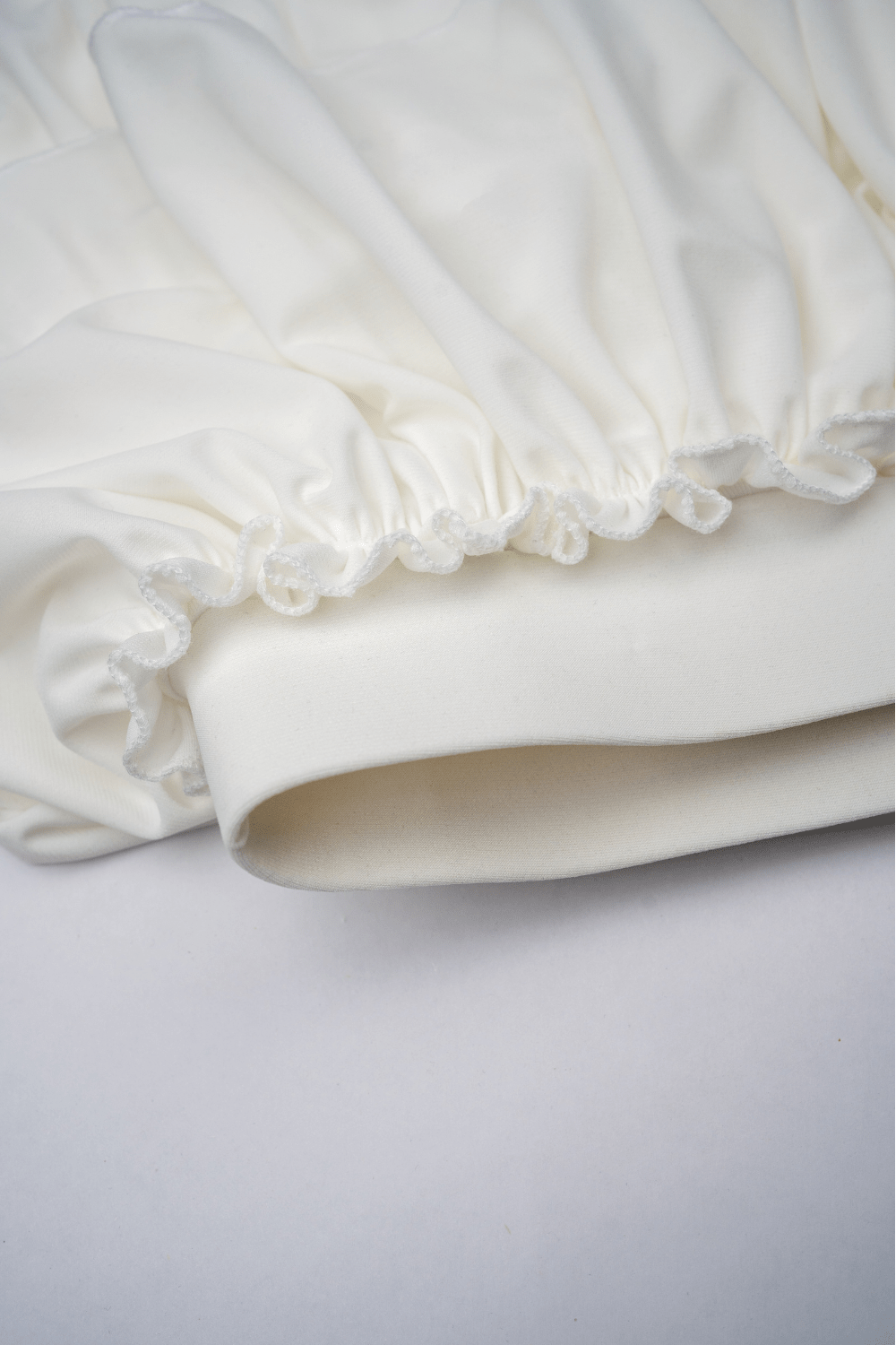 White Double ruffle skirt with lace hem - BEEGLEE