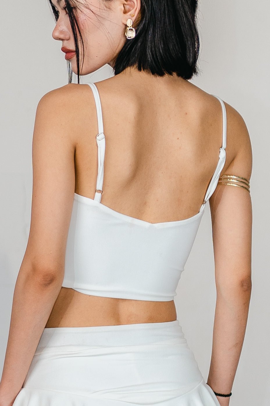 White Gather bust lace top - BEEGLEE