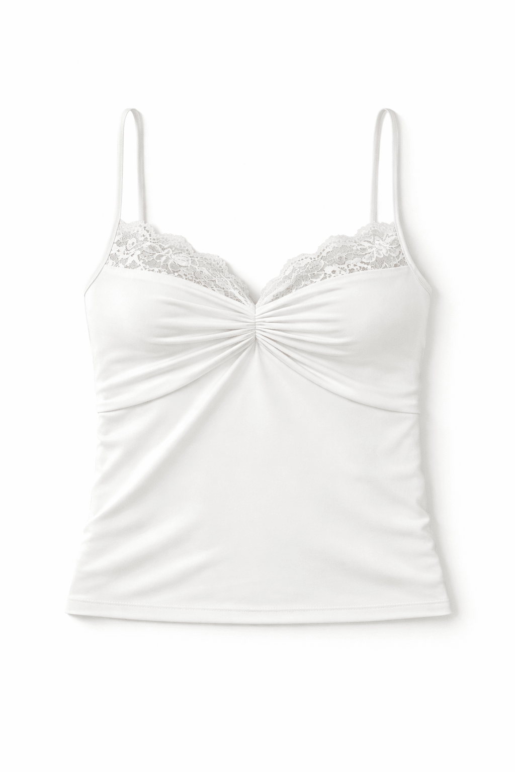 White Gather Bust Lace Top - BEEGLEE