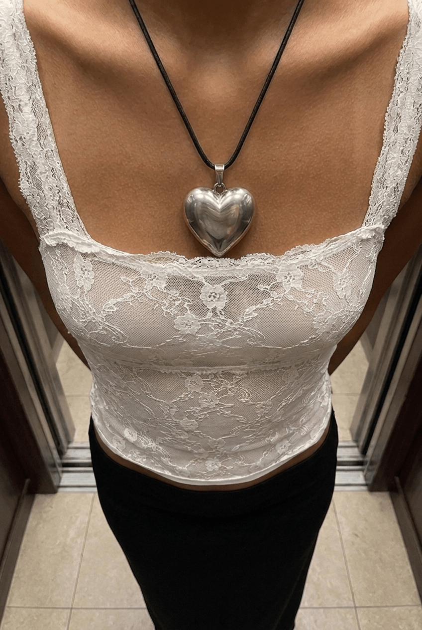 White Lace Cold-Shoulder Top - BEEGLEE