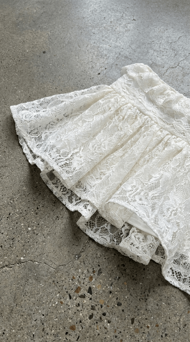 White Lace Flounce Skort - BEEGLEE