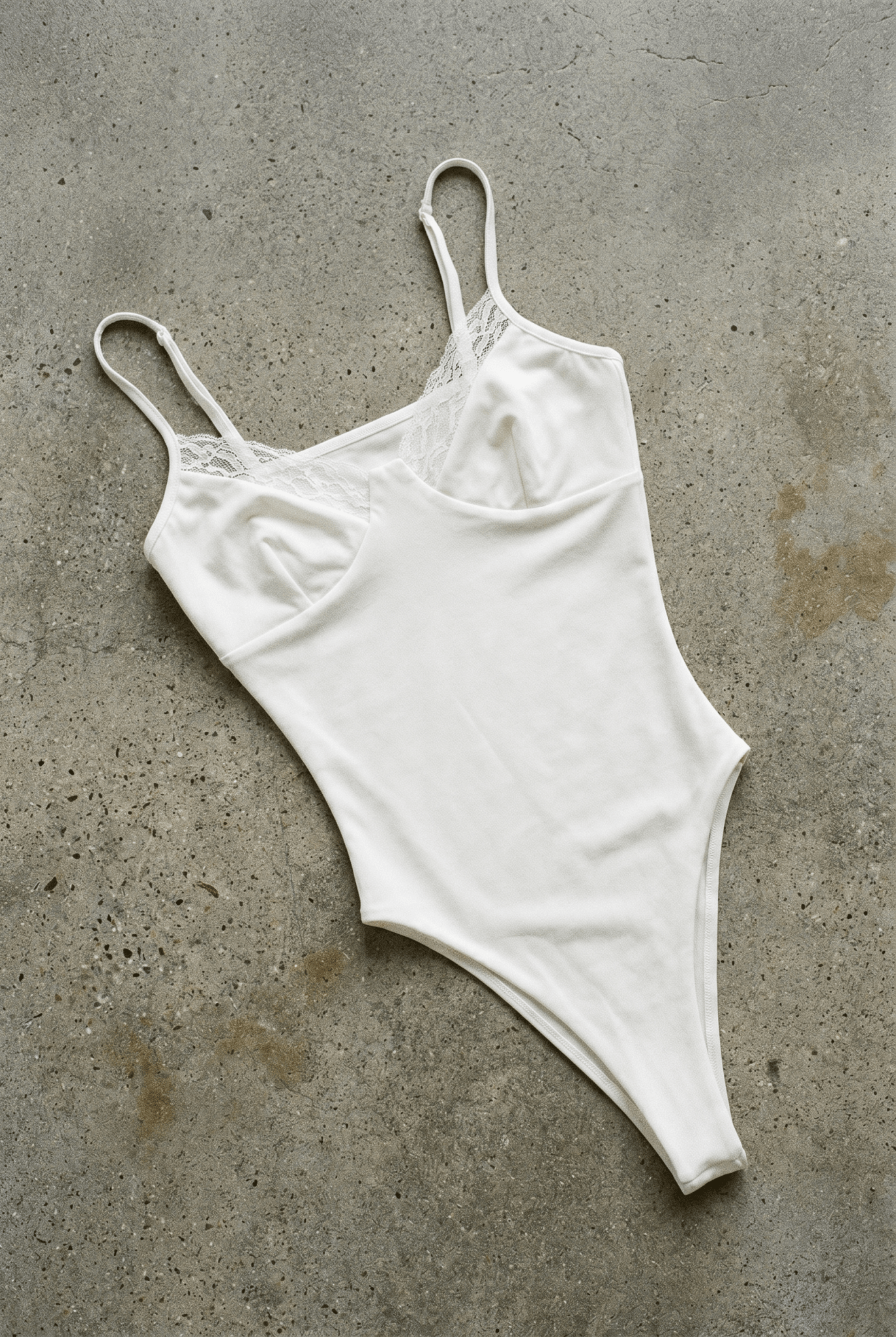 White Laced - Up Bodysuit - BEEGLEE