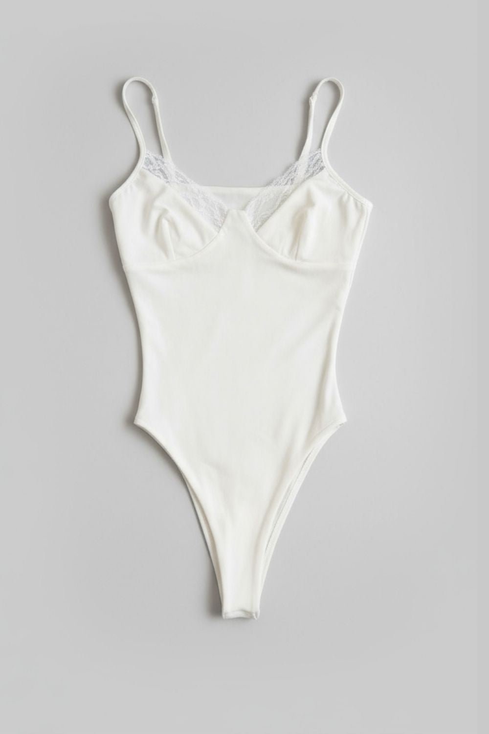 White Laced - Up Bodysuit - BEEGLEE