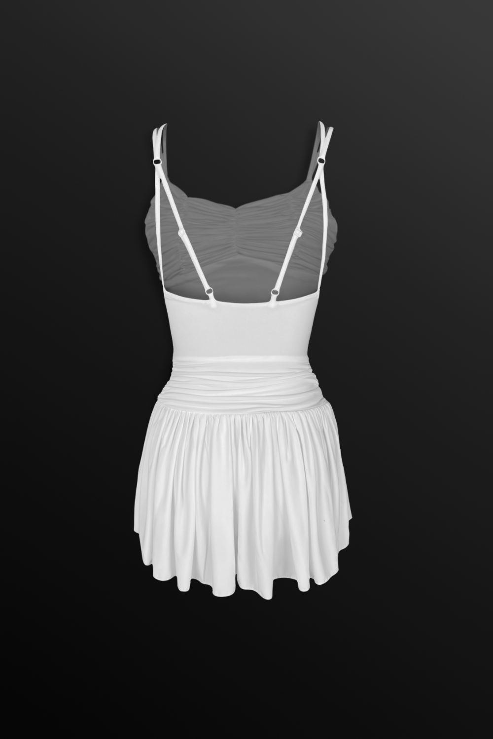 White Nova Ruched Dress - BEEGLEE