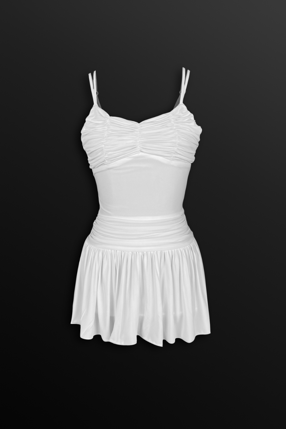 White Nova Ruched Dress - BEEGLEE