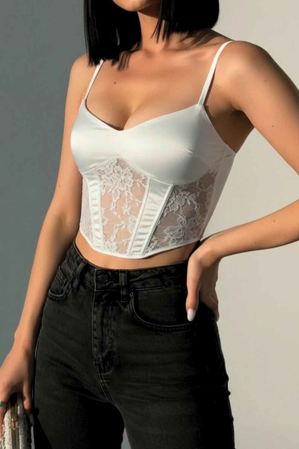 White Ophelia Lace corset - BEEGLEE