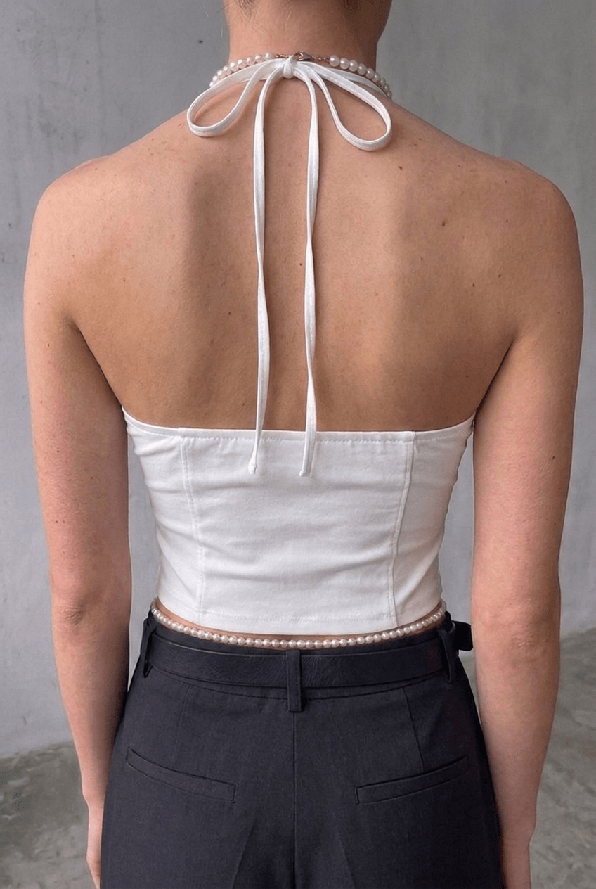 White Orchid Bustier Top - BEEGLEE