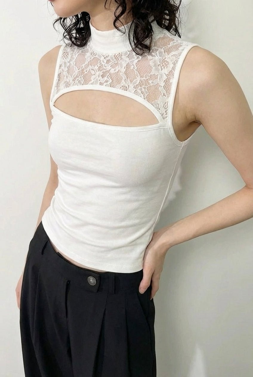 White Reversible Veil Top - BEEGLEE