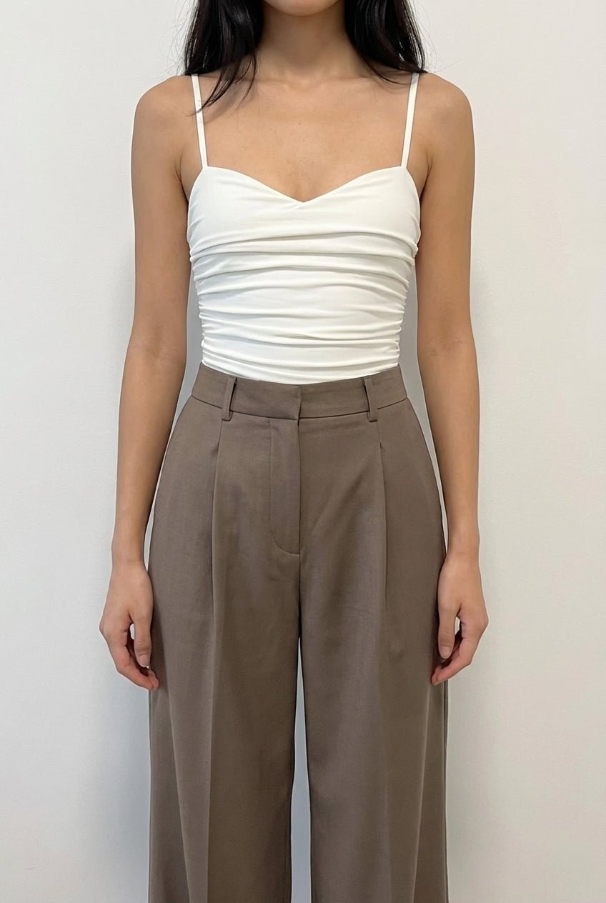 White Scrunch Bodysuit - BEEGLEE