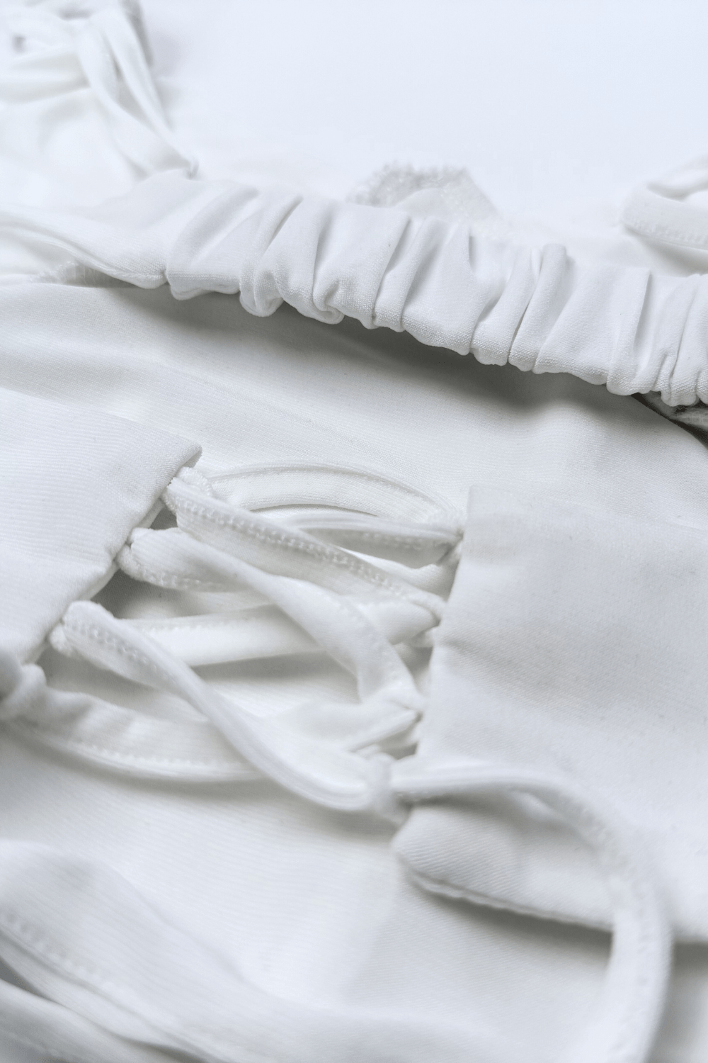 The white Selene corset by Beeglee – elegant ruched bust and structured fit for a flattering silhouette. corset - BEEGLEE