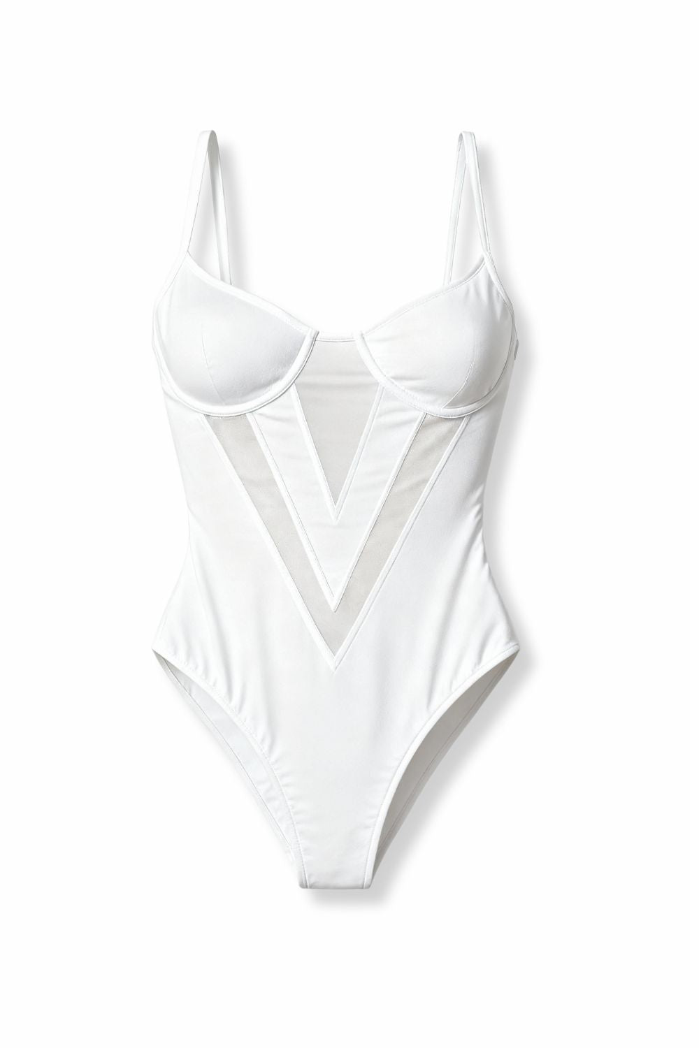 White Sierra Mesh Bodysuit - BEEGLEE