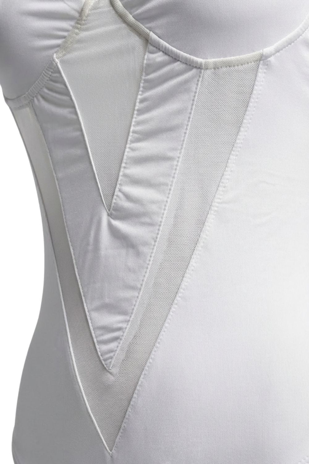 White Sierra Mesh Bodysuit - BEEGLEE