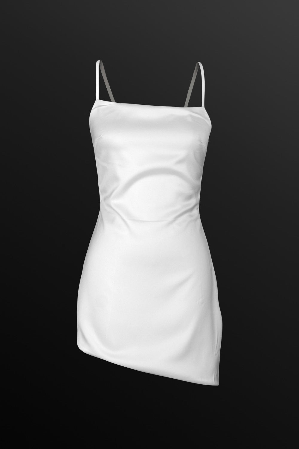 women wearing a sleeveless white satin mini dress – party wear from Beeglee