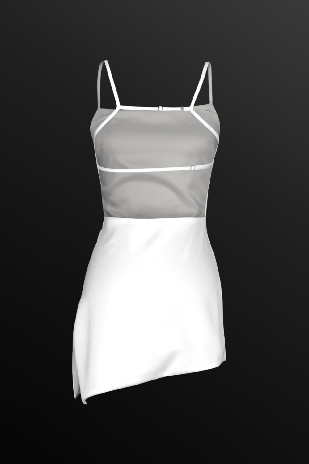 women wearing a sleeveless white satin mini dress – party wear from Beeglee