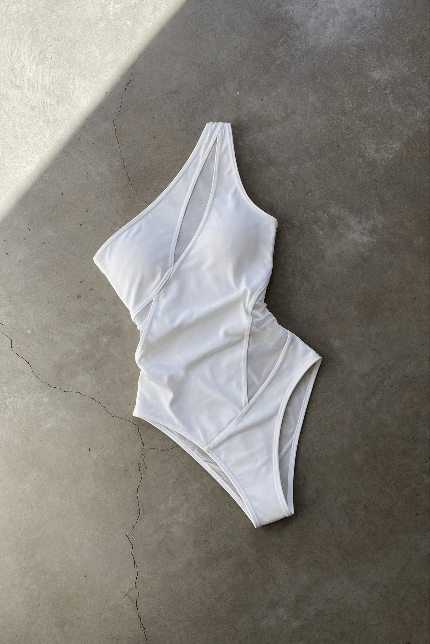 White Swirl Mesh Bodysuit - BEEGLEE
