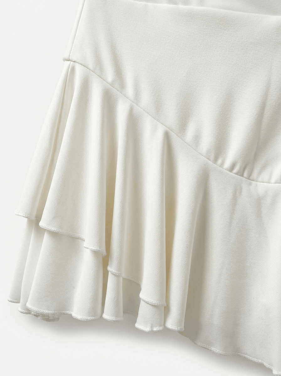 White V - Shape Ruffle Skort - BEEGLEE