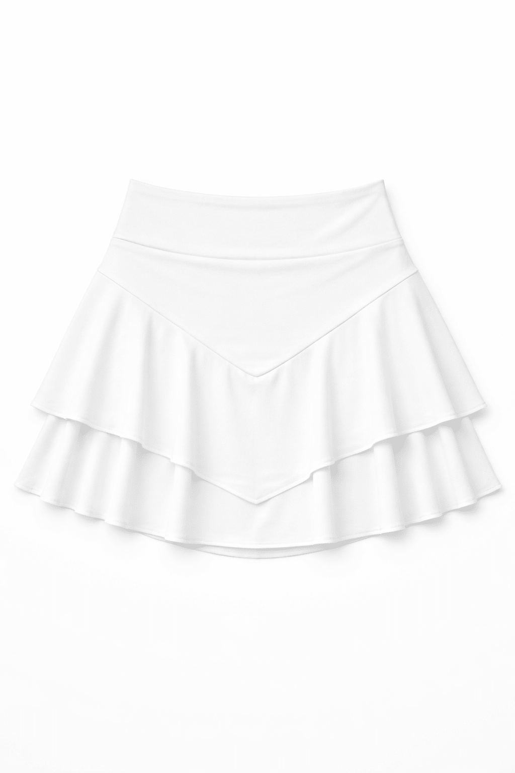 White V - Shape Ruffle Skort - BEEGLEE
