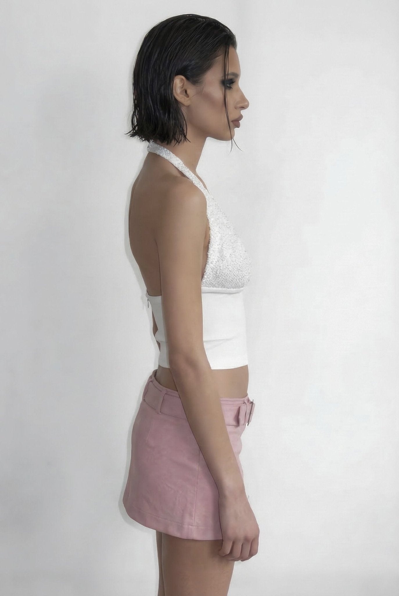 White Veil Sequin Top - BEEGLEE