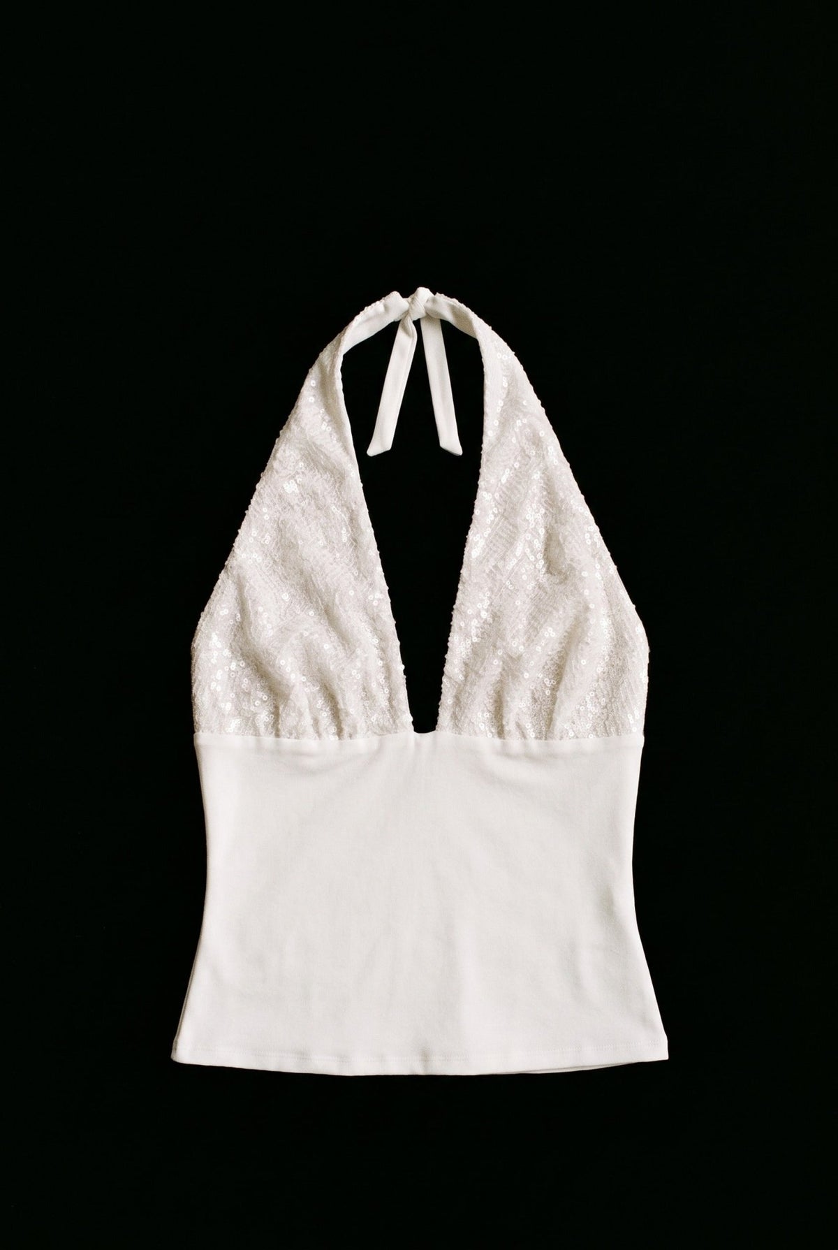 White Veil Sequin Top - BEEGLEE