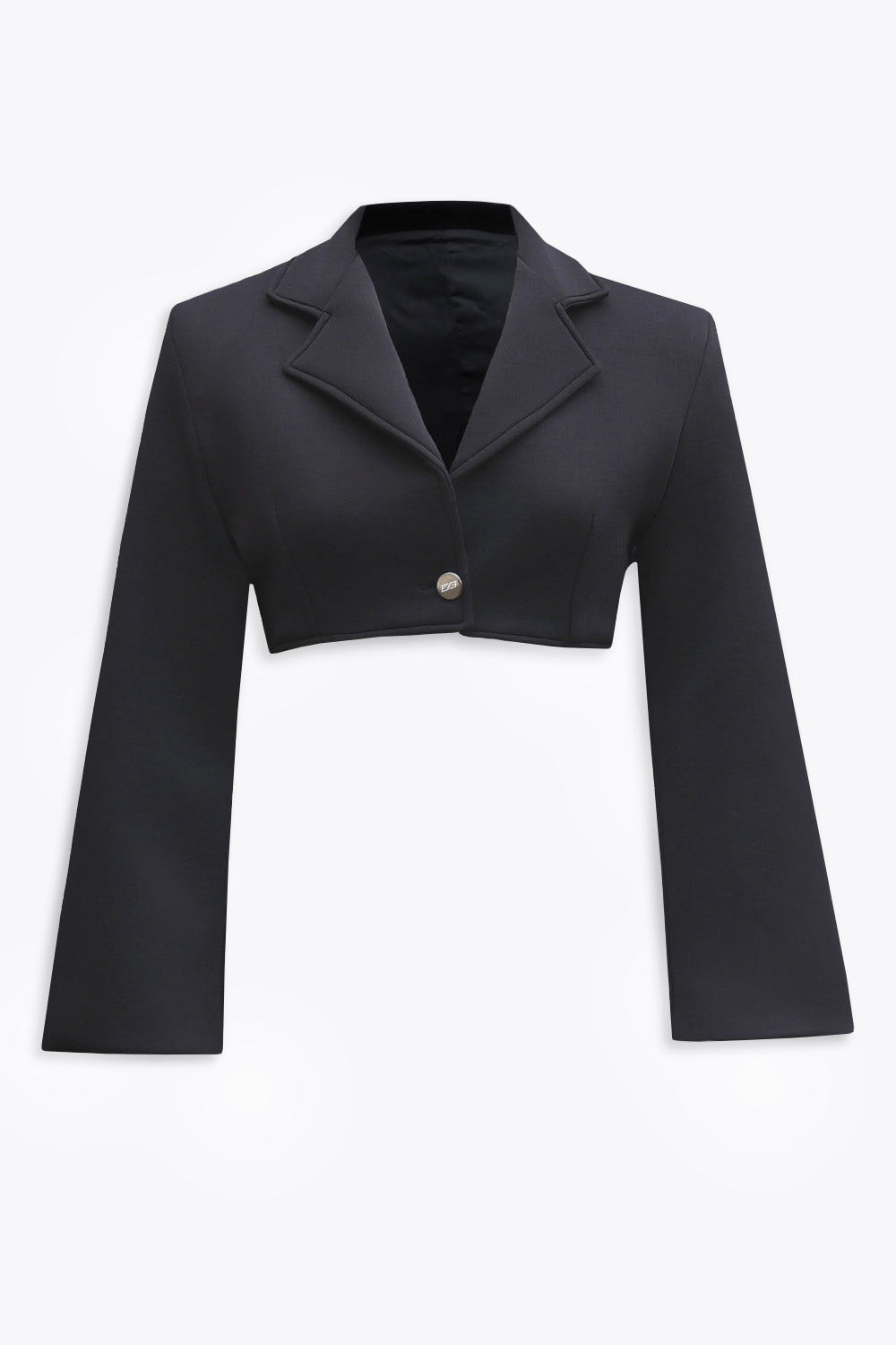 Ashen Grey Blockframe Cropped Blazer - BEEGLEE