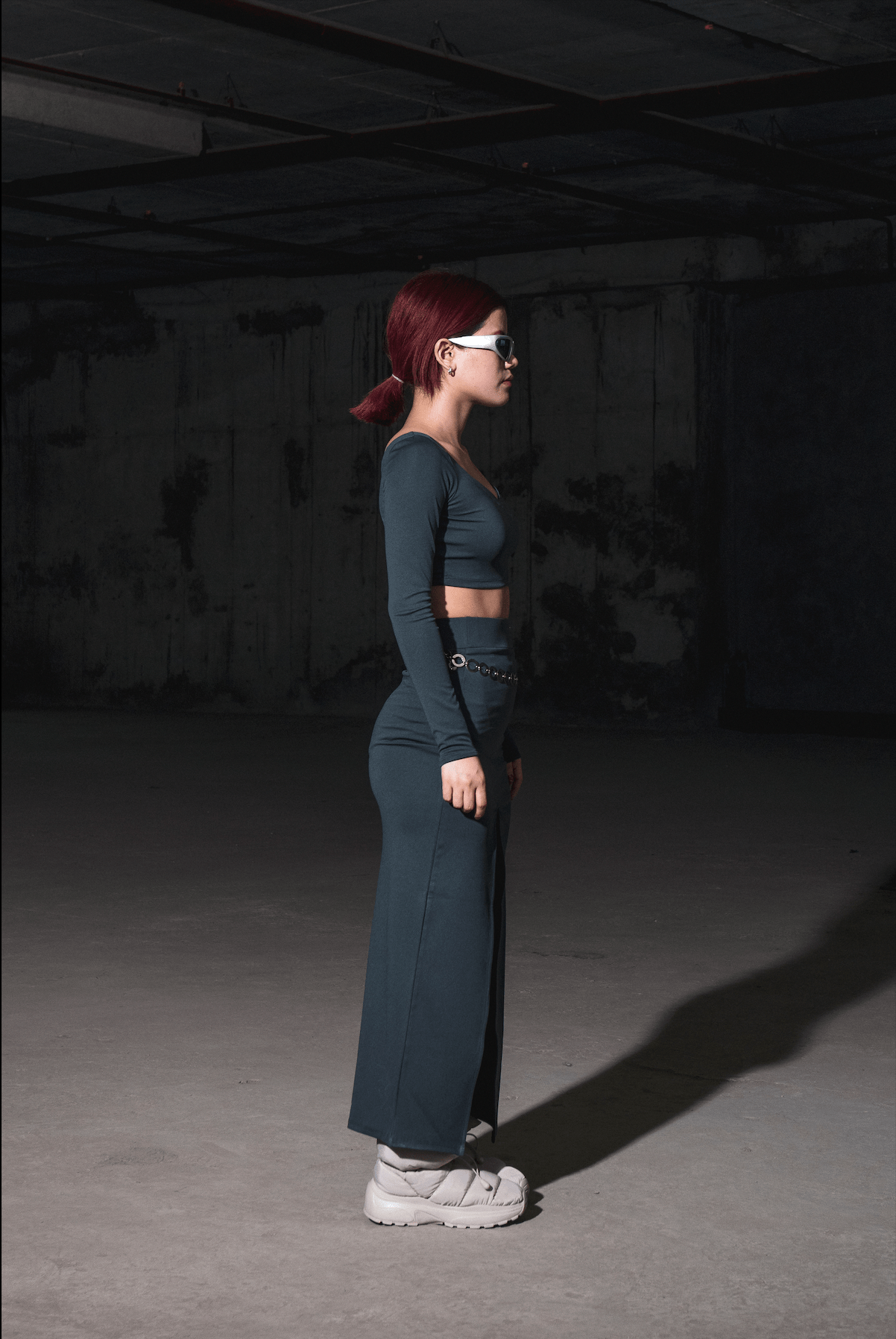 Dark Grey High Slit Long Skirt - BEEGLEE