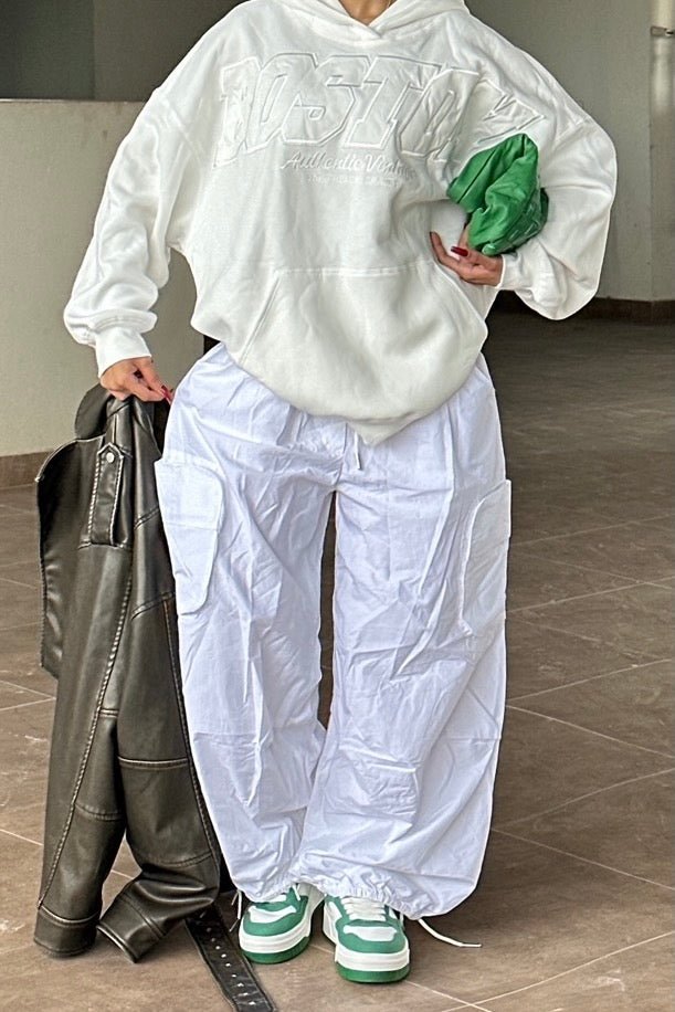 White Tactical Cargo Pants - BEEGLEE