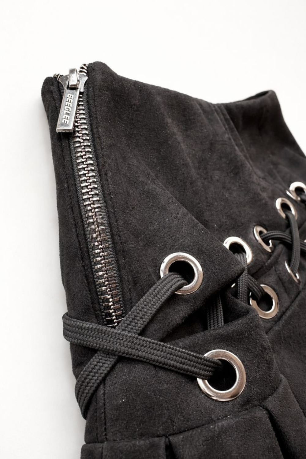 Black Draw Lace Skort