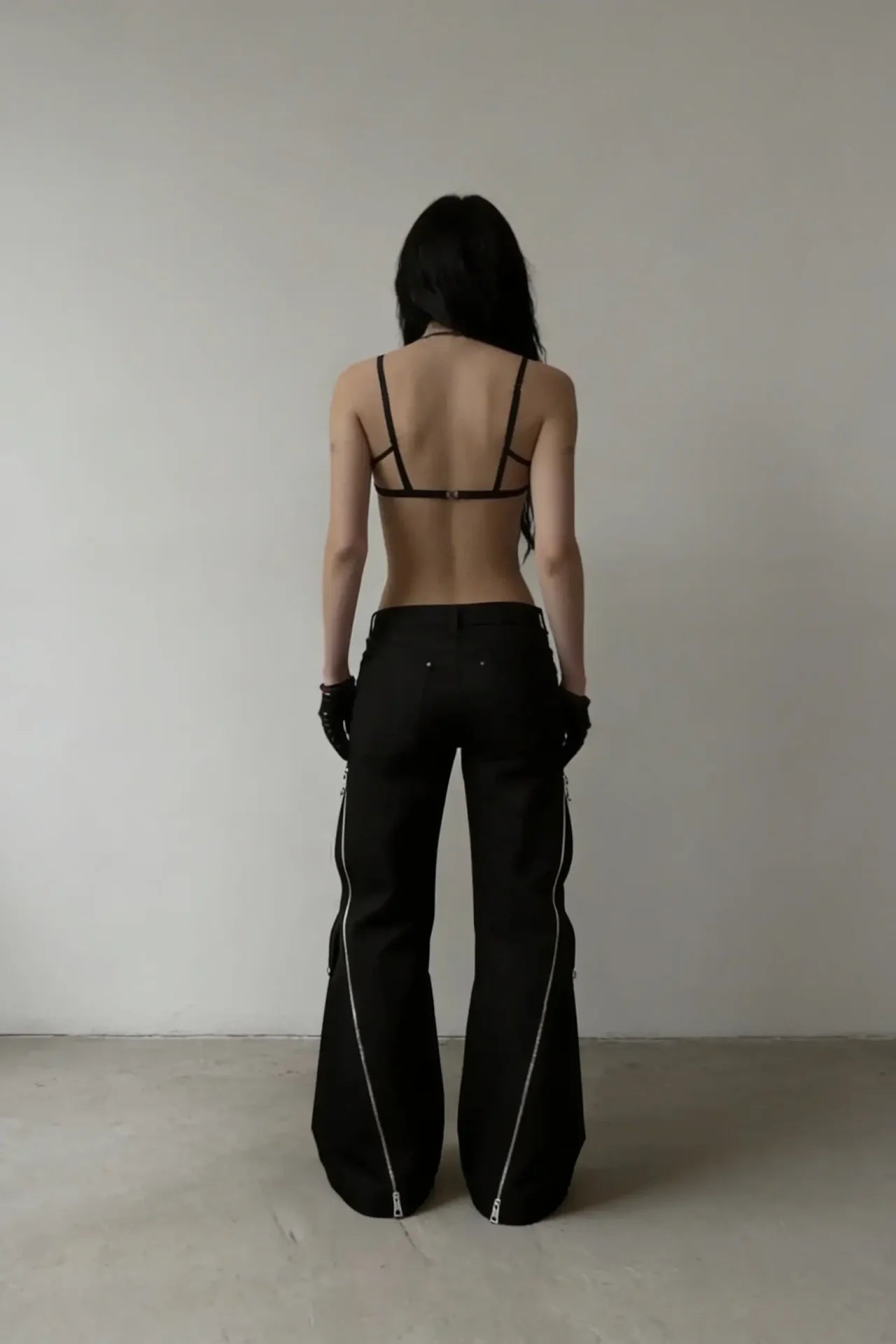 Black Edge Zip Pants