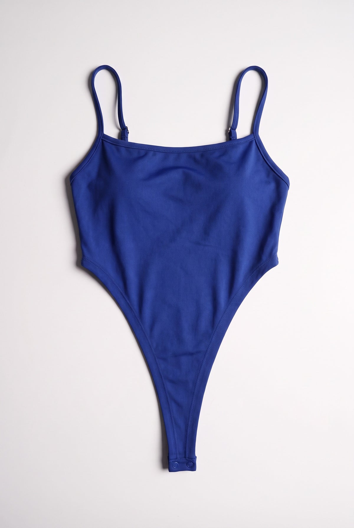 Electric Blue Extra Deep Strap Bodysuit product shot