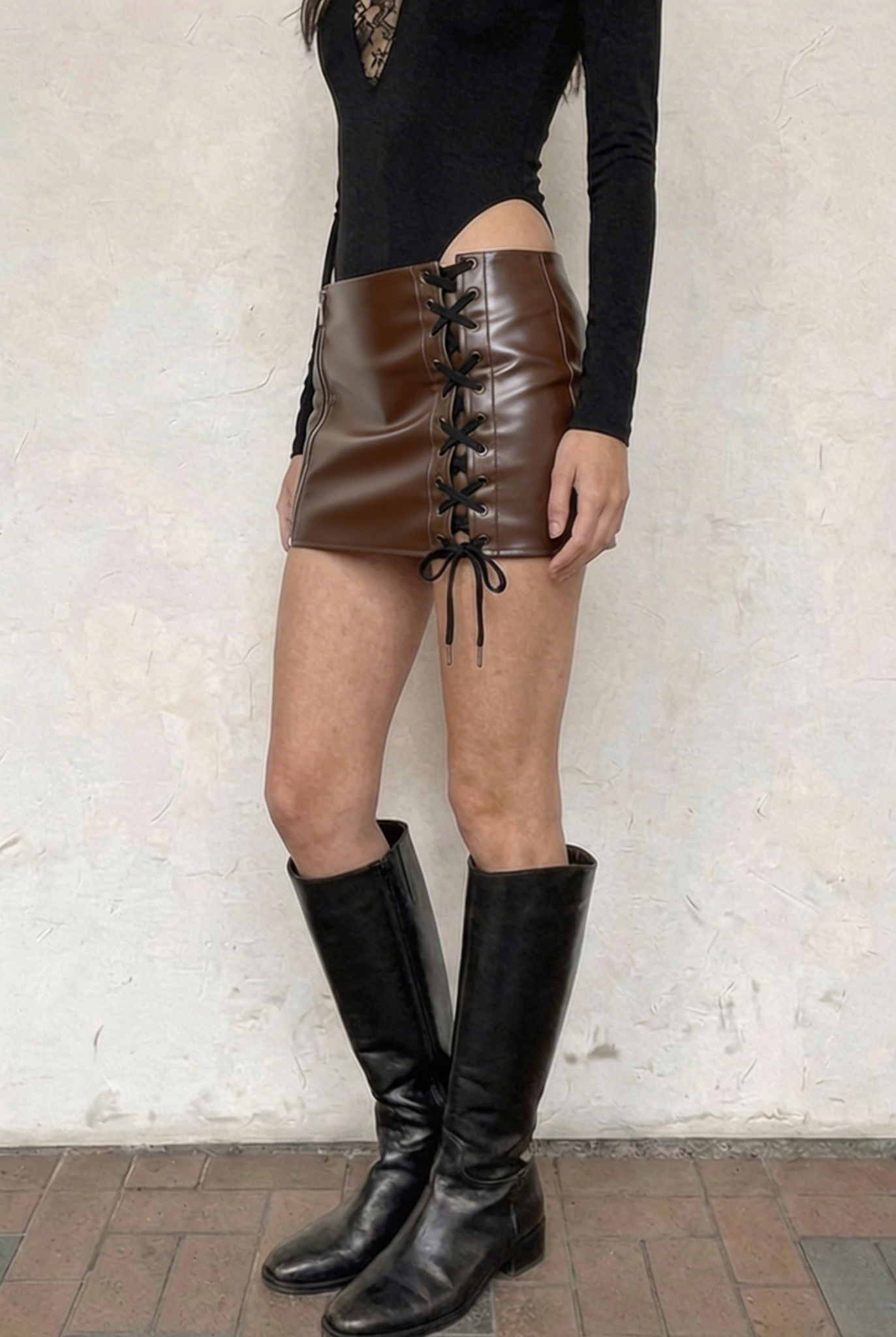 Mocha Anarchy Zip Skort