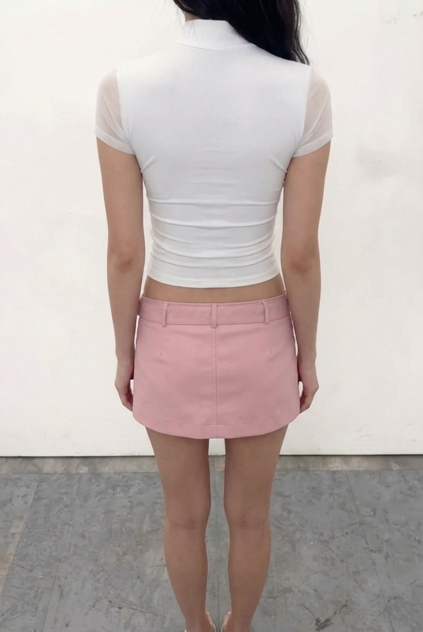 WHITE MESH SHRUG TOP