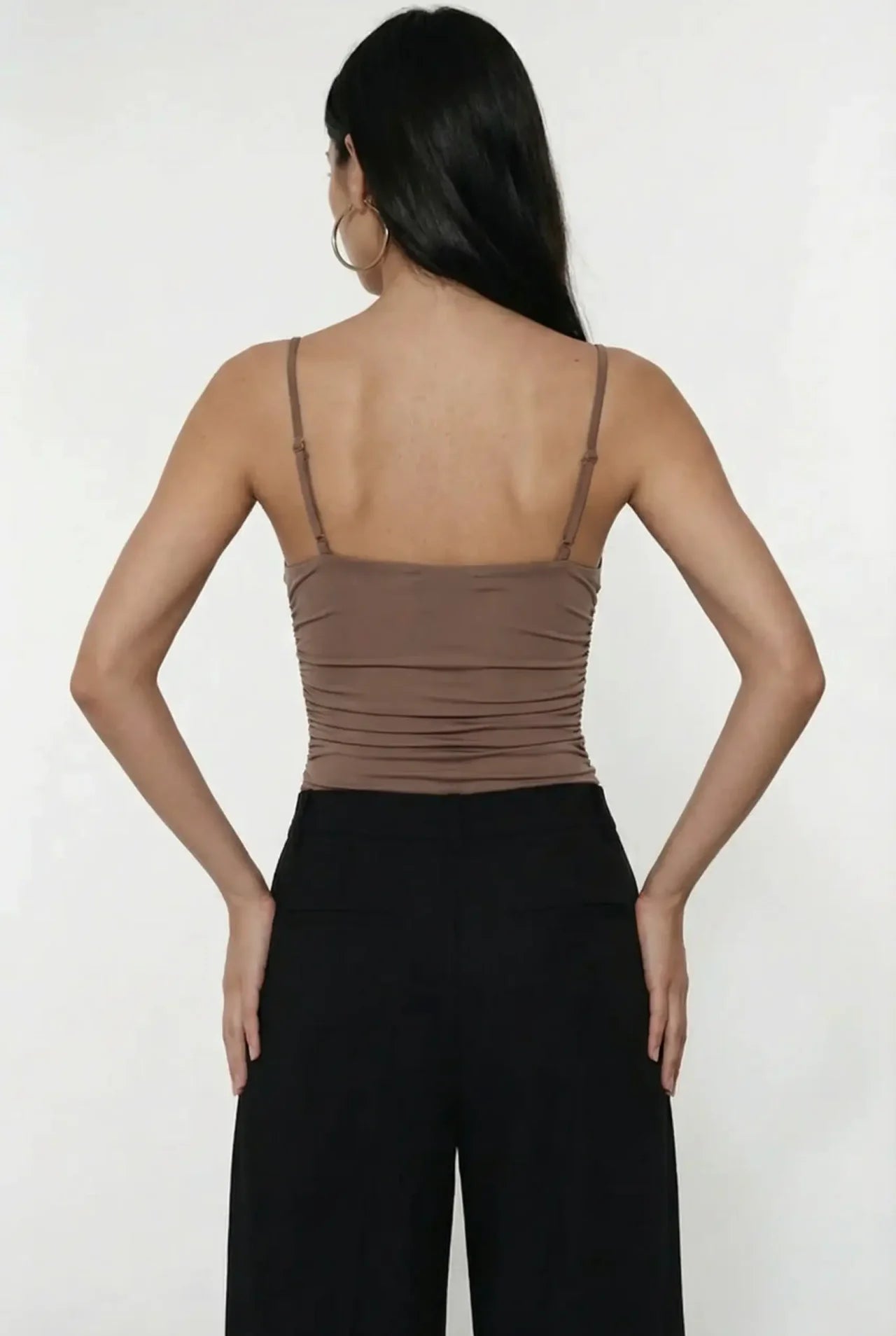 Beige Scrunch Bodysuit - BEEGLEE